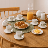 Jogo 6 Xicaras de Café com Pires Borboleta